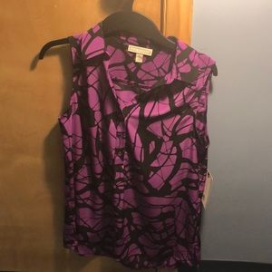 purple and black blouse